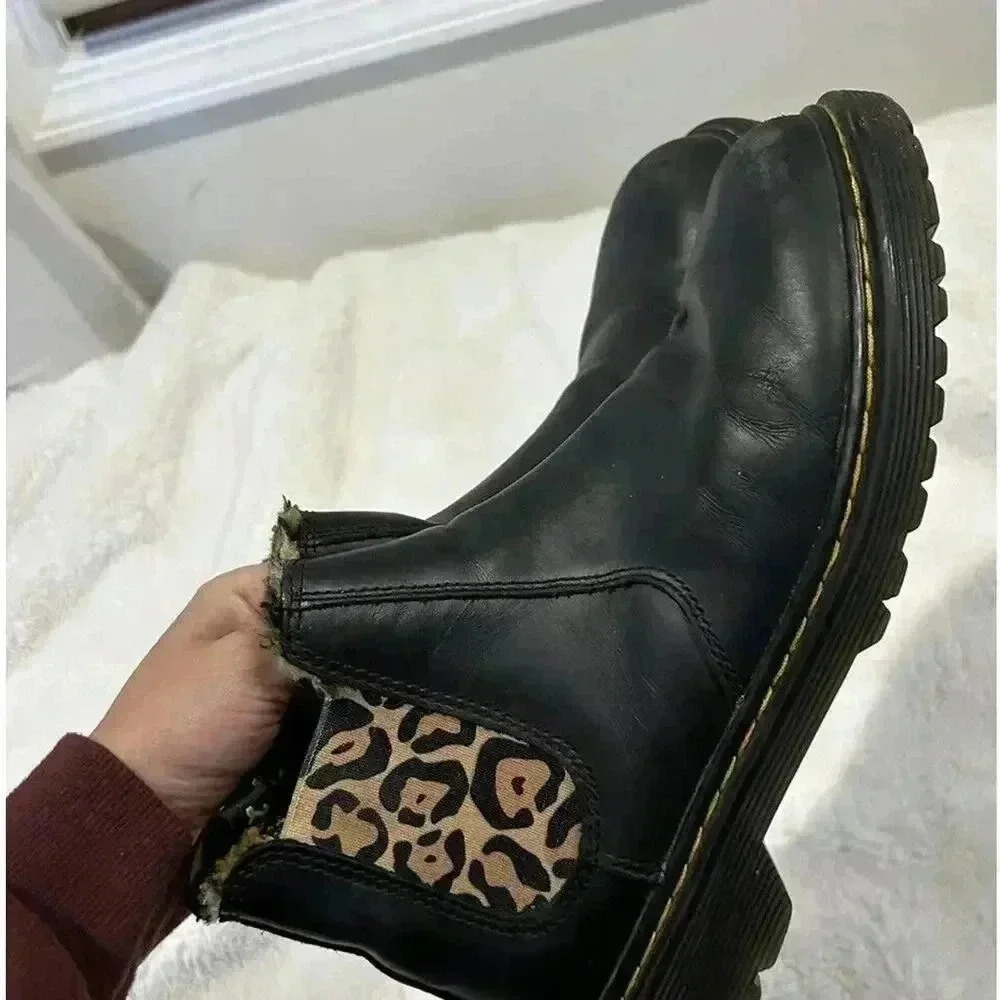 Dr.Martens Kids 2976 Leonore Leo Ankle Leather Boots Shoes Sz 6 - Picture 5 of 8